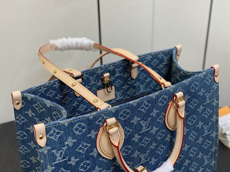 Denim LV OnTheGo Tote