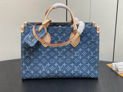 Denim LV OnTheGo Tote