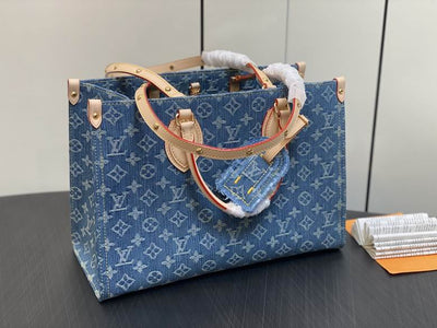 Denim LV OnTheGo Tote