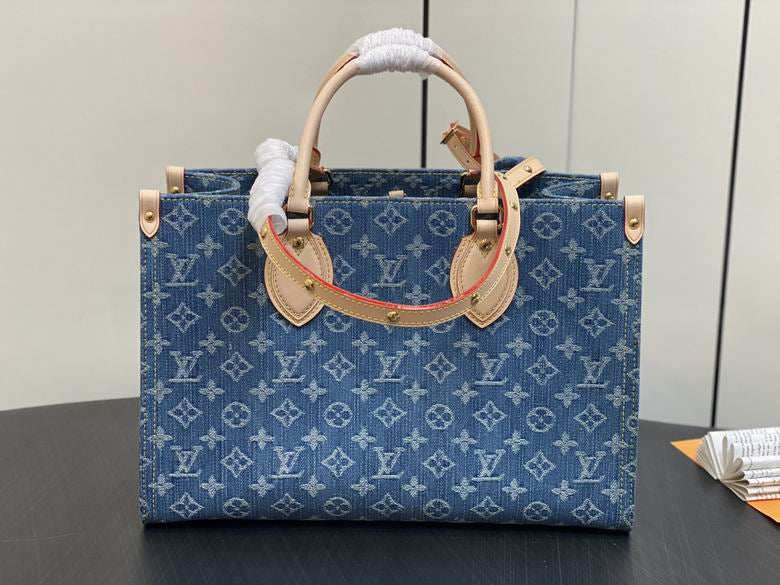 Denim LV OnTheGo Tote