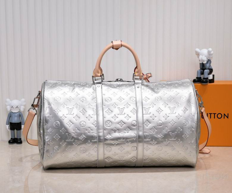 Silver LV Travel Duffel